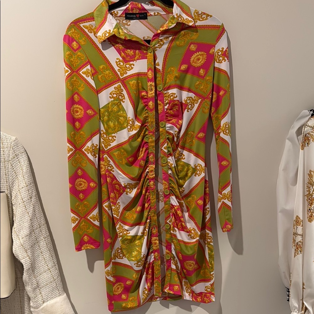NWOT Colorful Long-Sleeve Dress